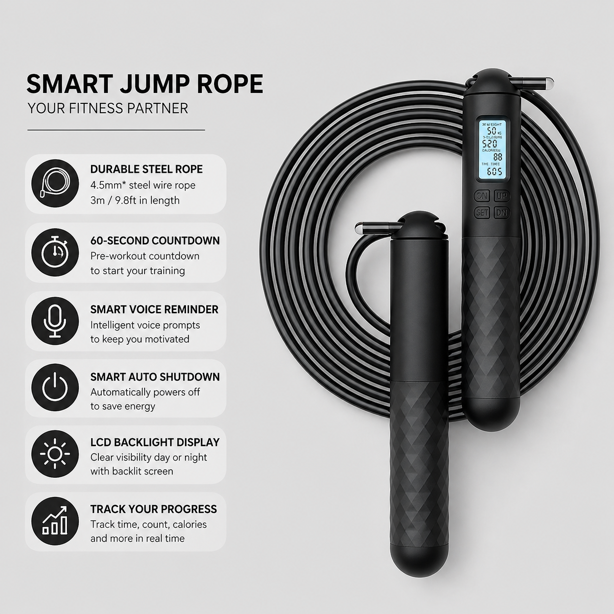 Intelligent Counting Jump Rope | Auto-Track Every Rep