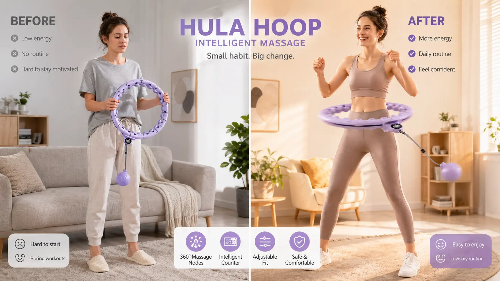 Smart Weighted Hula Hoop for Adults